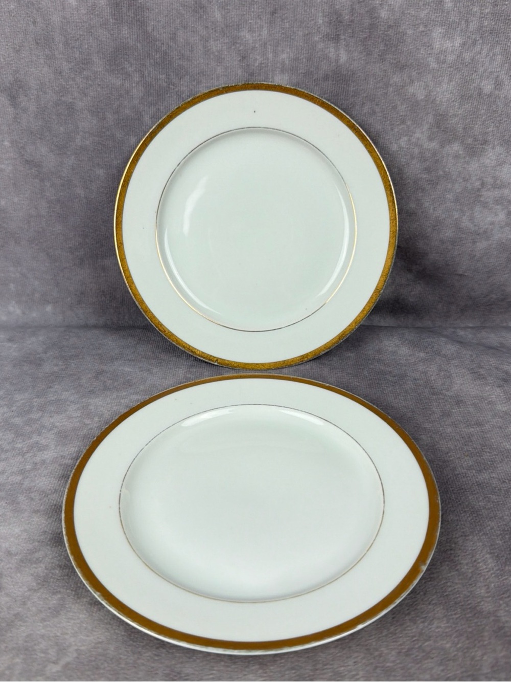 VTG Nippon Hand Painted Bread Butter Plates Gold Trim Set 2 Japan 6.25
